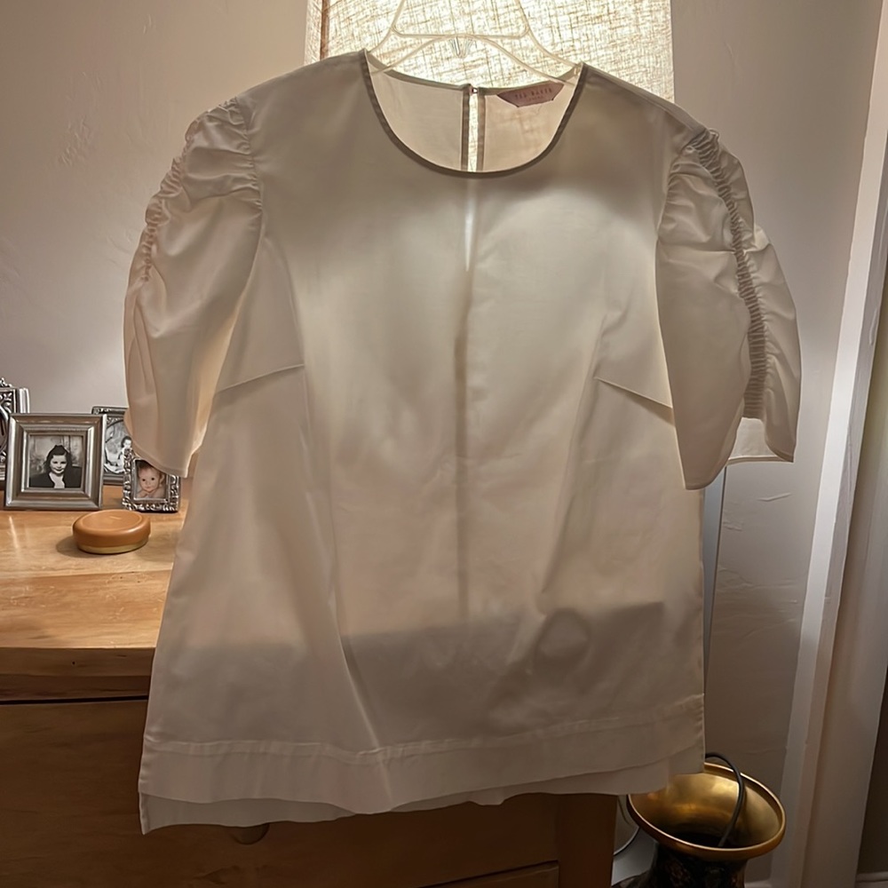 Ted Baker short shirred sleeve swing top